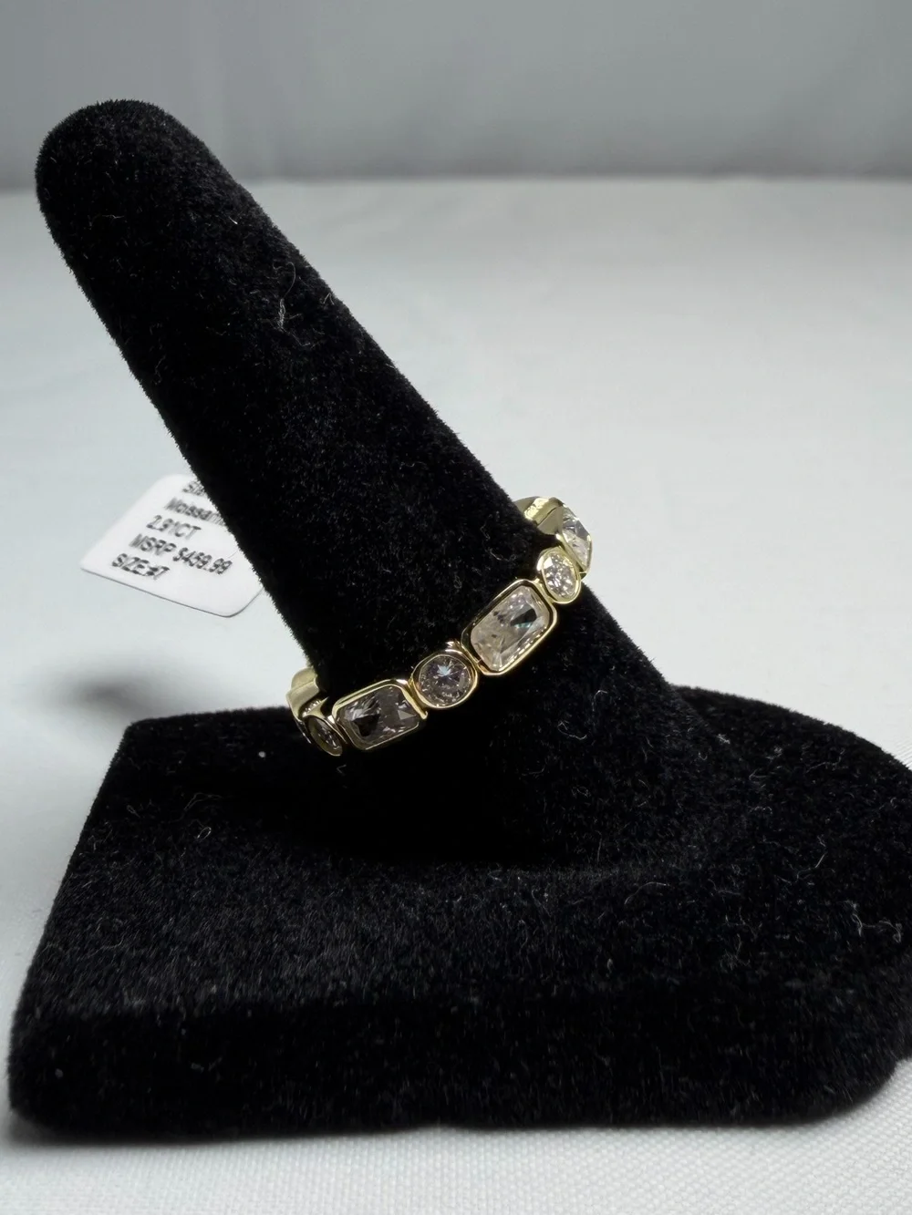 Moissanite Eternity Band Ring 2.90ctw Gold Over Sterling Stackable NWT Size 7